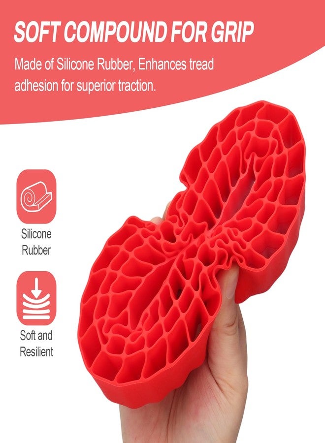 Hobbyfire Soft 2.2" Silicone Tire Inserts for RC Crawlers, 4-Pack - Fits 132-134 mm 5.25" OD, 125×45 mm - Waterproof, Sidewall Stabilization, Traction and Climbing Control (Red) - Image 3